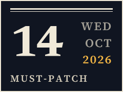 Daily CISO edition plate for October 14, 2026, marked must-patch: CISA Warns of Actively Exploited Ivanti Connect Secure Zero-Day