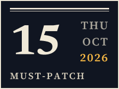 Daily CISO edition plate for October 15, 2026, marked must-patch: CISA urges emergency patching of exploited Ivanti Connect Secure zero-day