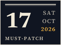 Daily CISO edition plate for October 17, 2026, marked must-patch: CISA Orders Urgent Patching for Exploited BeyondTrust Remote Support Flaw